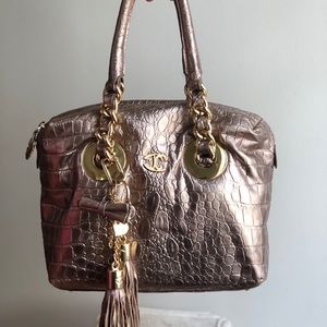 Roberto Cavalli Just cavalli metallic leather bag